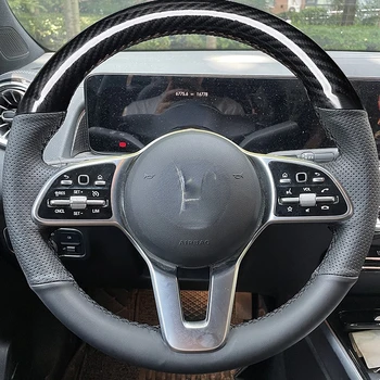 Подходит для Mercedes Benz E300L 2019, кожаный чехол на руль ручной работы