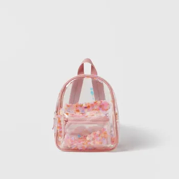 Популярный дизайн, рюкзак для девочек, Модный бутик, детская сумка, Прозрачная Милая детская двойная сумка-Шоудлер, школьная сумка для малышей