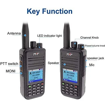 Портативное радио TYT MD-UV390 DMR 5 Вт 136-174 МГц и 400-480 МГц Портативная Рация MD-390 IP67 Водонепроницаемое Цифровое радио TDMA с GPS