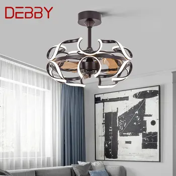 Потолочный вентилятор DEBBY со светом и управлением, инверторный вентилятор для кофе, освещение, современное украшение для дома, столовой, спальни, ресторана