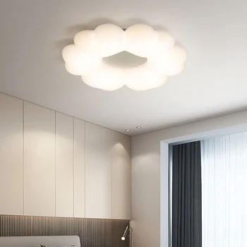 Потолочный светильник YUNYI New Modern Nordic для детской комнаты Белый акриловый светодиодный потолочный светильник с креативными цветами Теплый романтический облачный светильник