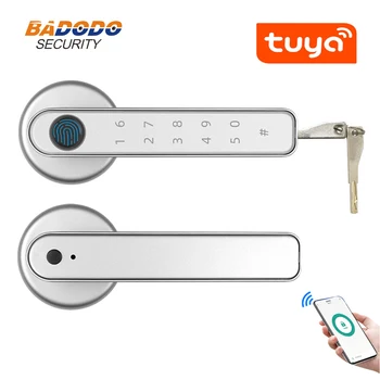 Приложение Tuya Пульт дистанционного управления, умный замок с паролем по отпечатку пальца, Электрический Биометрический номер, Дверной замок с одной защелкой и ключом