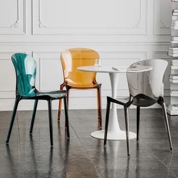 Прозрачные пластиковые кухонные обеденные стулья Nordic Clear для кафе, обеденные стулья для гостиной, мобильная итальянская мебель Comedor YX50DC