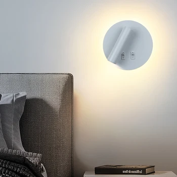 Простой светодиодный настенный светильник для защиты глаз AC110 / 220V Прикроватная лампа для чтения, поворотный и регулируемый настенный светильник, настенная роспись в коридоре, освещение
