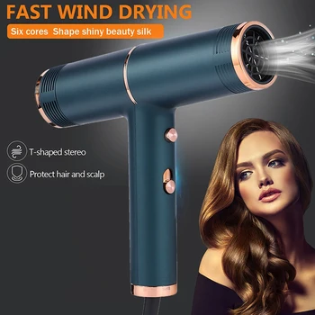 Профессиональный фен для волос с отрицательным ионным воздействием, инструмент для укладки волос горячим и холодным ветром, электрический фен для волос, штепсельная вилка ЕС, серый