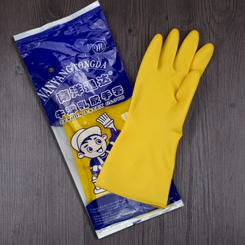 Рабочие перчатки из натурального латекса, антифрикционные, водонепроницаемые перчатки для мытья посуды, защищающие руки, кухонные принадлежности для дома