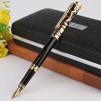 Рекламные канцелярские принадлежности Duke Роскошная черно-золотая каллиграфическая ручка с изогнутым кончиком и металлическими чернилами диаметром 0,8 мм, подарочные ручки для рисования