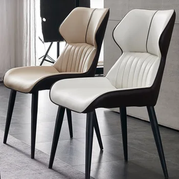 Роскошные удобные итальянские обеденные стулья Современный макияж Садовое кожаное кресло для отдыха Nordic Living Room Sillas Home Furniture WK
