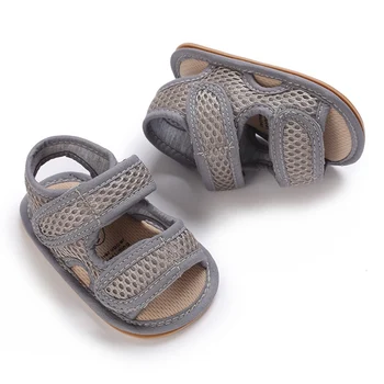 Сандалии для маленьких мальчиков и девочек, Летние дышащие противоскользящие сандалии, обувь на мягкой подошве для малышей