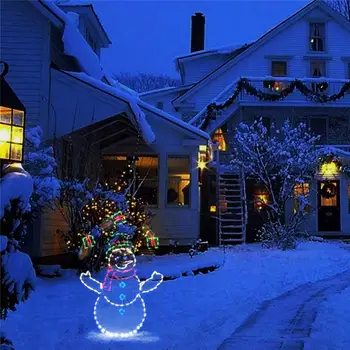 Светодиодная лампа для газона, Рождественская гирлянда, снежный ком, гирлянда, декор рамки, праздничная вечеринка, Рождественский сад на открытом воздухе, снежный светящийся декор
