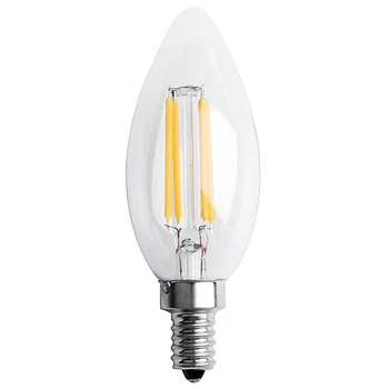 Светодиодная лампа накаливания с регулируемой яркостью E12 4W COB Edison Candle Flame 10*3,5 см