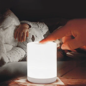 Светодиодная настольная лампа, USB-зарядка, прикроватная тумбочка для гостиной, сенсорный ночник с дистанционным управлением