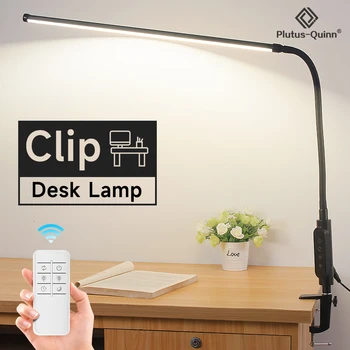 Светодиодная настольная лампа с длинным зажимом для рук, трехцветный свет, поворот на 360 °, дистанционный сенсорный выключатель, ночные светильники, рабочий стол, прикроватные тумбочки в спальне, лампы для чистки овощей