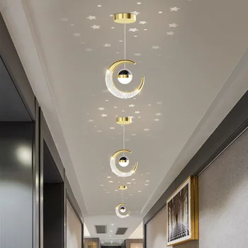 Светодиодная современная хрустальная люстра для прохода в спальню, кабинет, вход, Балкон, коридор, креативная лампа для внутреннего декора, освещение
