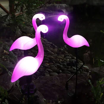 Светодиодная солнечная лампа flamingo наружная солнечная садовая лампа водонепроницаемый внутренний канал внутренний канал декоративная лампа для газона