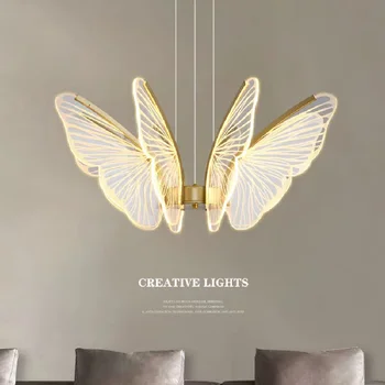 Скандинавская креативная люстра-бабочка, лампа для ресторана, Простая люстра, Современная спальня, индивидуальное светодиодное освещение комнаты