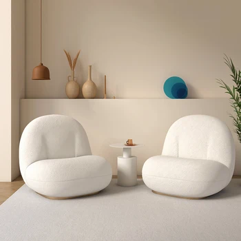 Скандинавский напольный стул White Lazy White Для мобильных мероприятий Удобные стулья для гостиной Мода для чтения во внутреннем дворике Современная мебель Cadeira