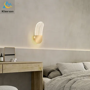 Скандинавский современный Изысканный Светодиодный настенный светильник Acrylic Line с высоким освещением, кабинет, гостиная, спальня, прикроватные настенные светильники, декор комнаты, настенный светильник