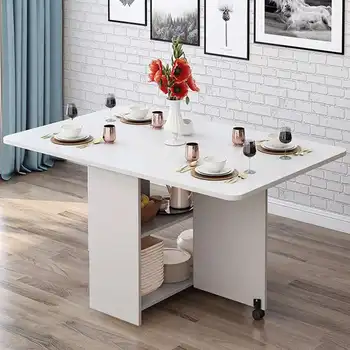 Складной обеденный стол Комплект мебели Современный деревянный стол Обеденный Передвижной Офисный Стол Для хранения Кухонной мебели Прямая поставка