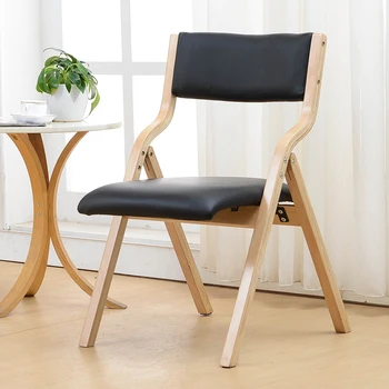 Складной стул из скандинавского изогнутого дерева, простой письменный стул, домашние обеденные стулья со спинкой, мебель для дома, компьютерный офисный стул для отдыха