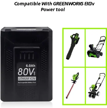 Сменный Аккумулятор 80V 6000Ah для Greenworks Max Литий-ионный GBA80200 GBA80250 GBA80400 GBA80500