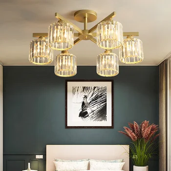 Современная золотая потолочная люстра для гостиной, спальни, кухни, украшения дома, столовой, квартиры, светодиодный подвесной светильник