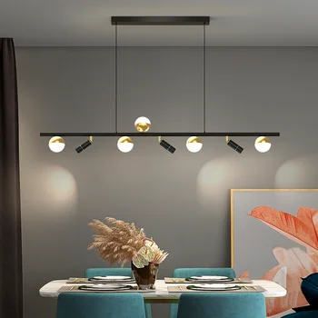 Современная светодиодная люстра с прожектором, Железные подвесные светильники для столовой, украшения кухни в стиле лофт, домашние потолочные люстры