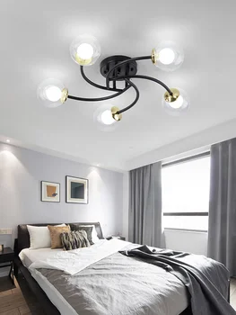 Современные минималистичные светодиодные потолочные светильники для кухни, спальни, фойе, Теплые подвесные люстры из скандинавского стекла, лампа для украшения гостиной