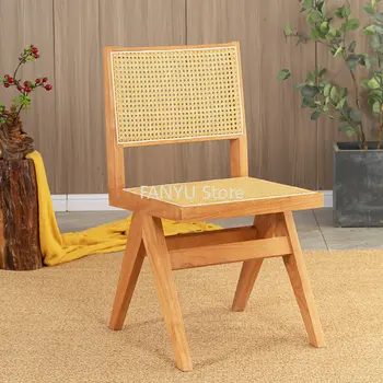 Современные обеденные стулья из ротанга Со спинкой для гостиной, креативные Деревянные обеденные стулья, бытовая мебель Cadeira De Jantar для дома WZ50DC