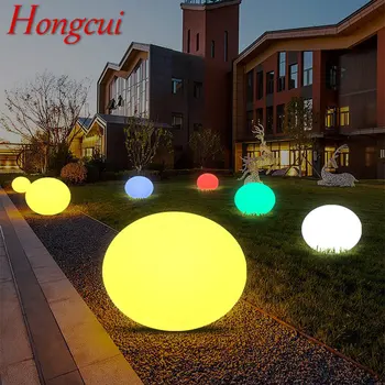 Современный белый газонный светильник Hongcui Водонепроницаемый IP65 Наружный круглый светодиодный 16 цветов для украшения сада и парка