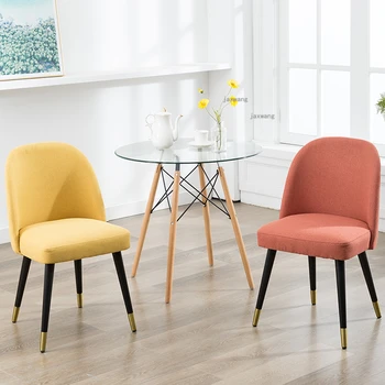 Современный домашний обеденный стул со спинкой, Простой обеденный стул из массива дерева, Кухонная мебель Nordic Cafe, Повседневный стул для макияжа со спинкой