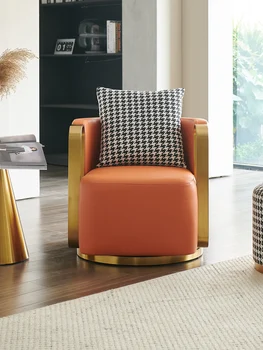 Современный и простой кожаный диван для одного человека, легкое роскошное кресло-диван, балкон, кресло для отдыха, односпальный стул для гостиной