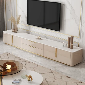Современный Роскошный Мраморный шкаф для телевизора, Чайный столик в Скандинавском стиле, Простая гостиная, Напольный шкаф с каменной панелью
