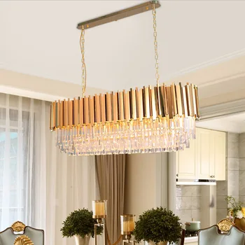 Современный роскошный подвесной светильник K9 Crystal Золотистая Двухслойная люстра Lustre Home Decor Светильники для гостиной
