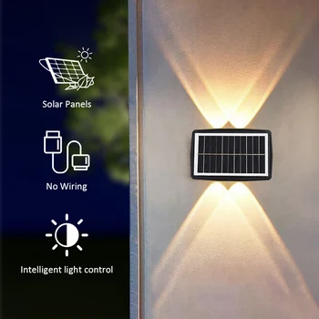 Современный светодиодный IP65 Интеллектуальный датчик освещенности Водонепроницаемая Солнечная защита окружающей среды Вверх и вниз Наружный Декоративный настенный светильник