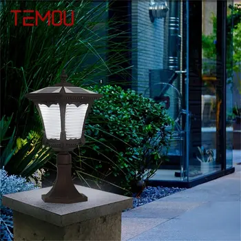 Солнечный настенный светильник TEMOU, уличный светодиодный современный столб, водонепроницаемый светильник для дома, патио, веранды, сада, лужайки во дворе виллы