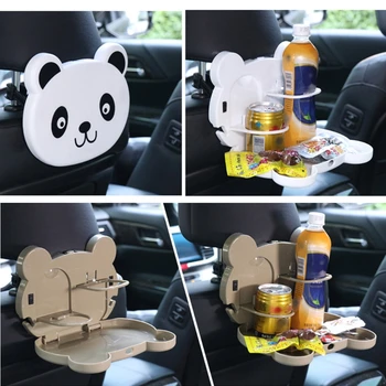 Столик на заднем сиденье автомобиля, подставка для подноса с напитками и едой, складной Автомобильный держатель для напитков, Мультяшная детская тарелка для ужина в автомобиле для детей