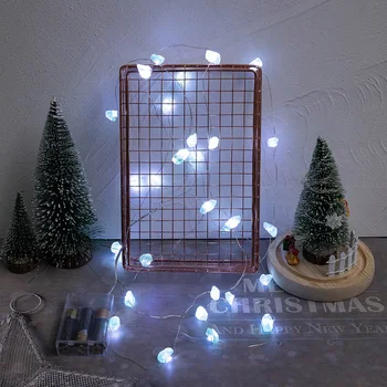 Струнные светильники с 30 светодиодами из хрустального камня, белый свет, декор для рождественской вечеринки, сказочный свет.