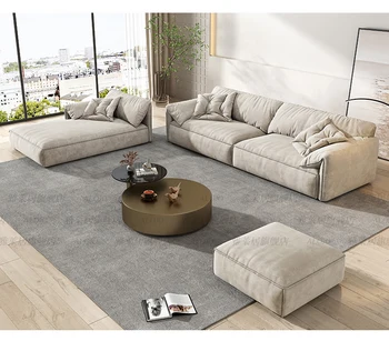 Тканевый диван для чистки ушей слона, итальянский минималистичный диван для маленькой семейной гостиной, научно-техническая ткань, тканевый диван