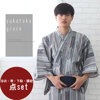Традиционное японское мужское кимоно, халат, халаты, домашняя одежда, летняя искровая сборка, толстая и непрозрачная, 6 шт. /компл.