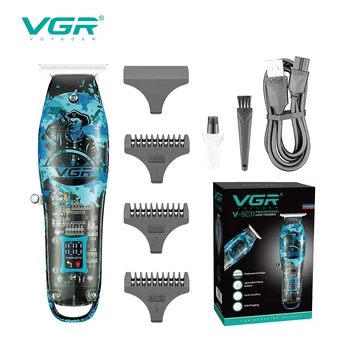 Триммер для волос VGR Профессиональная машинка для стрижки волос Беспроводная машинка для стрижки волос Электрический USB Перезаряжаемый парикмахерский Триммер для мужчин V-923