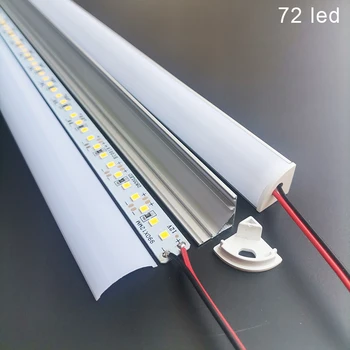 Угловой треугольник 72 светодиодных суперярких офисных светильника, алюминиевый профиль для диодной светодиодной ленты жесткого света, Витринные полки.