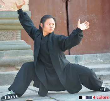 Удан даосский тай-чи одежда шаолиньский буддизм упражнения кунг-фу тренировочный костюм монаха Одежда для боевых искусств халаты костюм 4 цвета