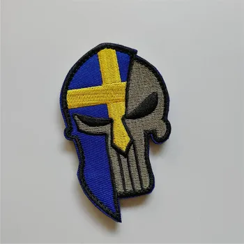 Флаг Швеции, военная нашивка MOLON LABE Sparta, армейский боевой крючок на спине, байкерская нашивка tactica для куртки-рюкзака.