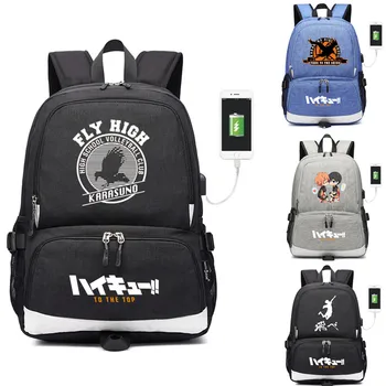 Хайкюу!! Karasuno Koukou usb рюкзак для зарядки, школьная сумка, холщовые сумки через плечо, дорожная сумка для ноутбука, спортивные сумки, рюкзак