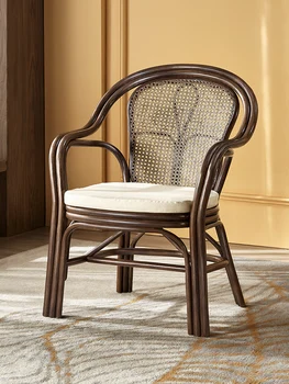 Хит продаж коммерческий стул из натурального ротанга балкон для отдыха стул со спинкой для одного человека ротанговый стул новая китайская гостиная