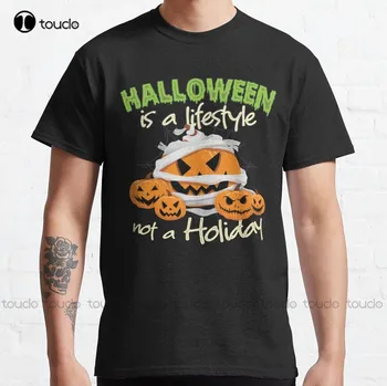 Хэллоуин - это образ жизни, а не праздник - это маленькие вещи, Тыква 12, классическая футболка, модная футболка 90-х, Забавная Новая классика