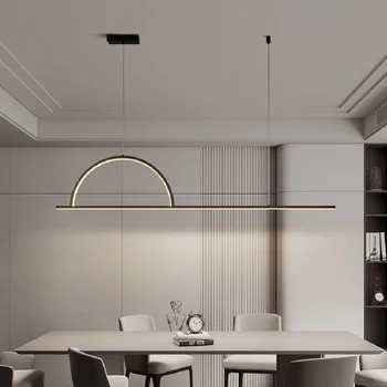 Черно-белая современная светодиодная люстра гостиная столовая кухня люстра в скандинавском минимализме кабинет люстра кафе-бара