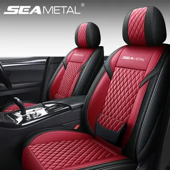 Чехлы для передних и задних автомобильных сидений SEAMETAL, кожаная подушка для автокресла, защита сиденья для укладки 