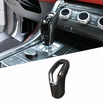Чехол для головки переключения передач в салоне автомобиля из настоящего углеродного волокна Для Range Rover Sport 2014-2017 Для аксессуаров Jaguar E-PAC EPACE
